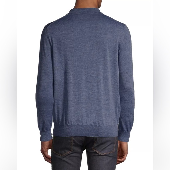 Canali Merino Wool Long-Sleeve Polo - Picture 5 of 11